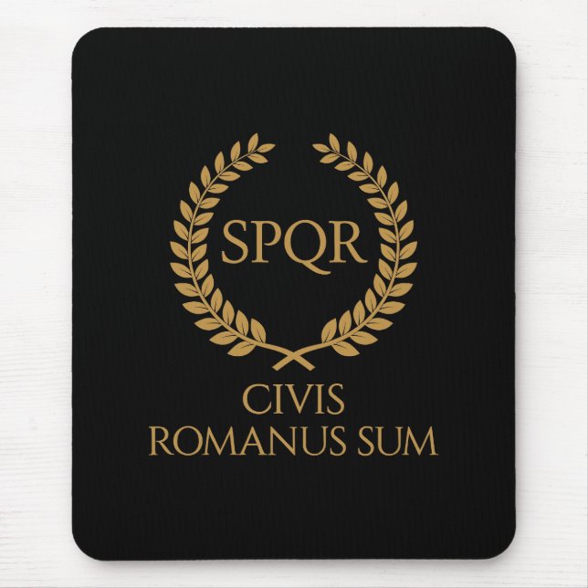 SPQR Römisches Emblem – Civis Romanus Sum Lorbeerk Mousepad (Vorne)