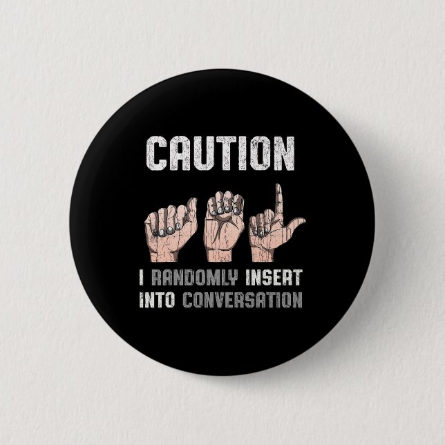 Sprach-Apparel-taube-Bewusstsein-Asl-Spaß-Geschenk Button (Vorderseite)
