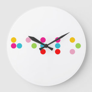 Sprachalphabet-Buchstabehallo Text Blindenschrift Große Wanduhr