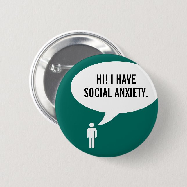 Sprachblase "SOCIAL ANXIETY" Button (Vorne & Hinten)