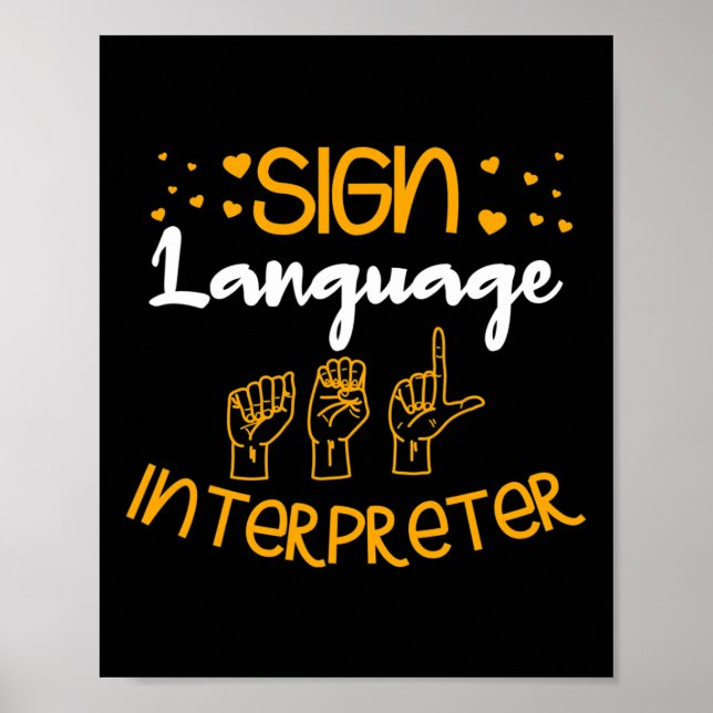 Sprachdolmetscher Deaf Sign Language Awareness Poster (Vorne)