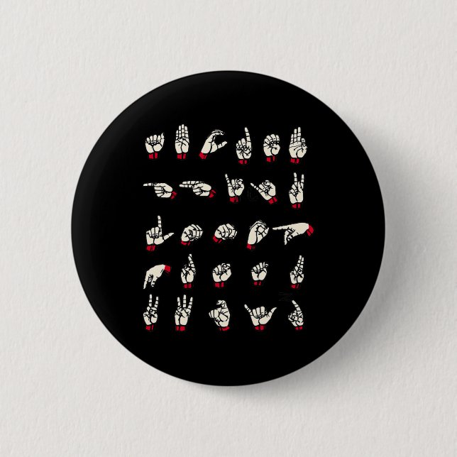 Sprache - Alphabet A to Z Asl Deaf Awareness Button (Vorderseite)