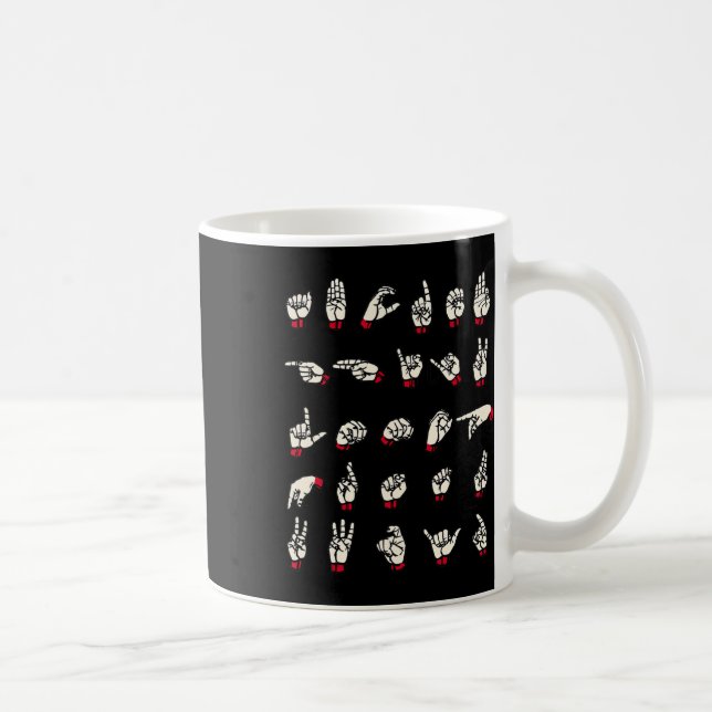 Sprache - Alphabet A to Z Asl Deaf Awareness Kaffeetasse (Rechts)