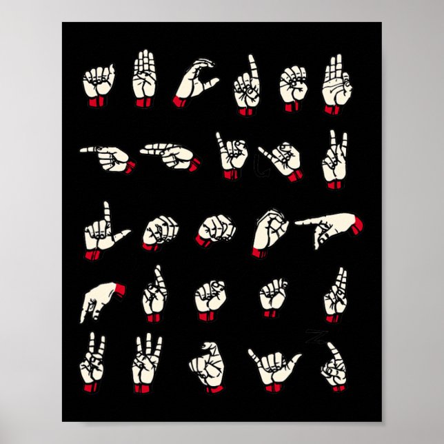 Sprache - Alphabet A to Z Asl Deaf Awareness Poster (Vorne)