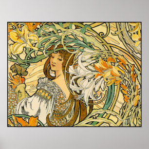Sprache der Blume von Alphonse Mucha Poster