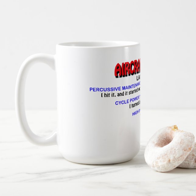 Sprache des Flugzeugingenieurs 101 Kaffeetasse (Mit Donut)