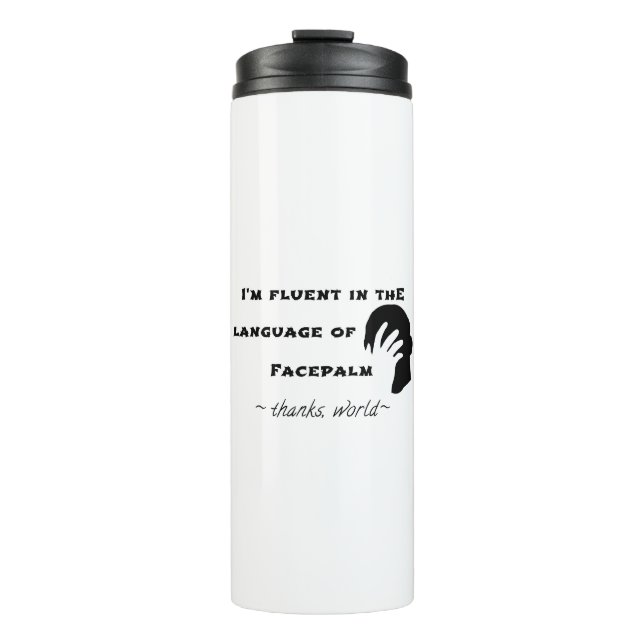 Sprache Facepalms Thermosbecher (Vorderseite)