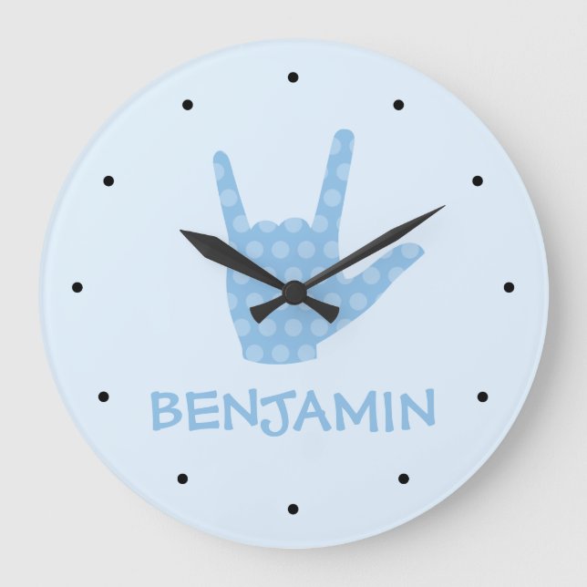 Sprache signieren I Liebe Ihr Jungs Name Uhr (Vorderseite)