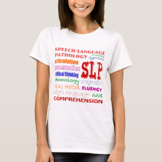 Sprache-Sprachpathologe-bunter Spaß-Schriftart T-Shirt