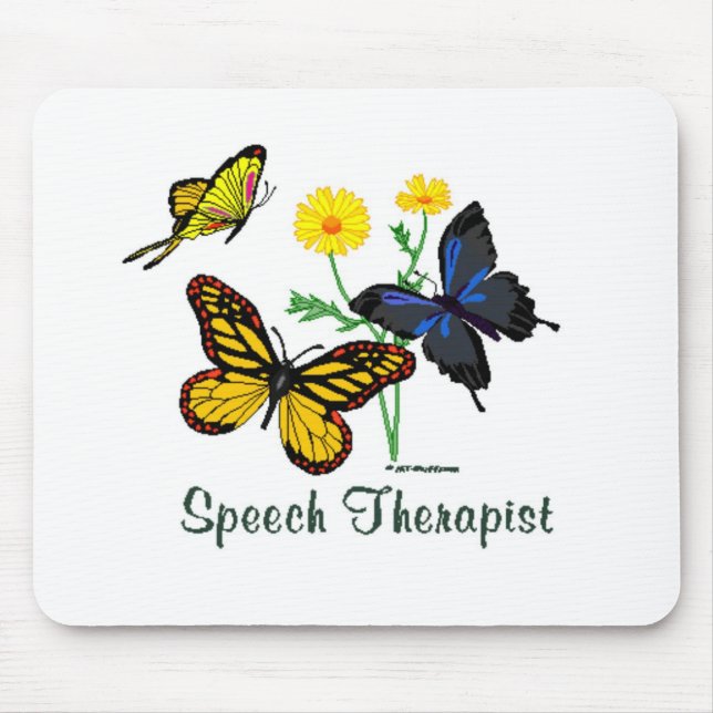 Sprache-Therapeut-Schmetterlinge Mousepad (Vorne)