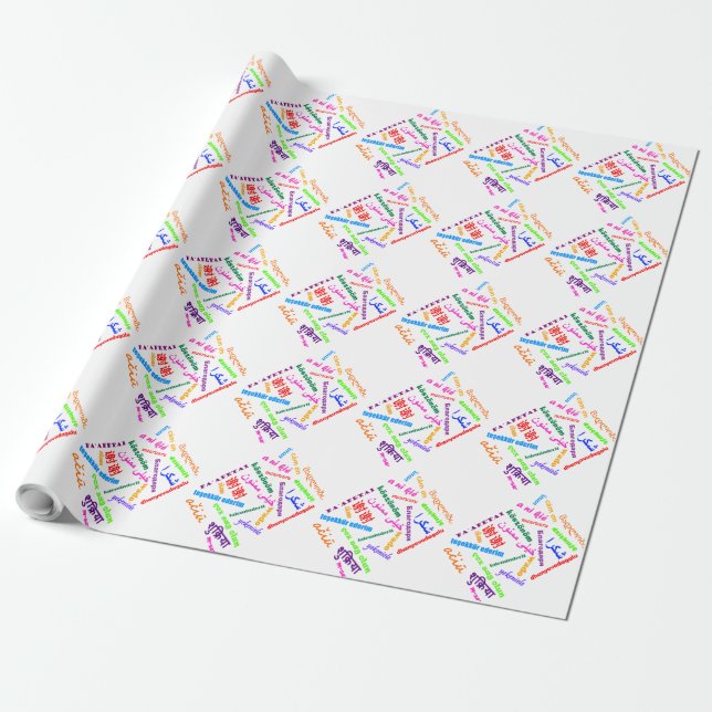 Sprachen - Dankeschön zum Papier Geschenkpapier (Ungerollt)