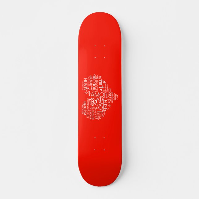 Sprachen des Herzens der Liebe Skateboard (Vorne)