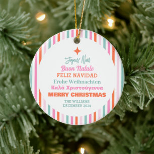 Sprachen Frohe Weihnachten Keramik Ornament