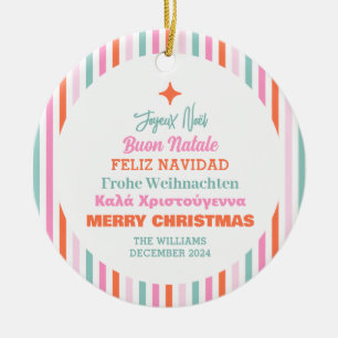 Sprachen Frohe Weihnachten Keramik Ornament