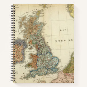 Sprachkarte der Britischen Inseln Notizbuch