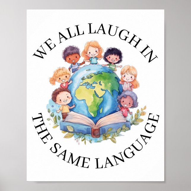 Sprachlehrer Bilingual Children Poster (Vorne)