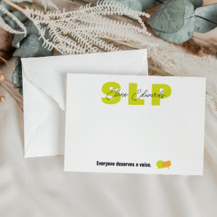 Sprachpathologe Mitteilungskarte