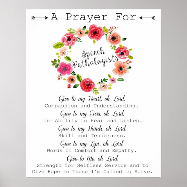 Sprachpathologe Prayer Art Poster (Vorne)