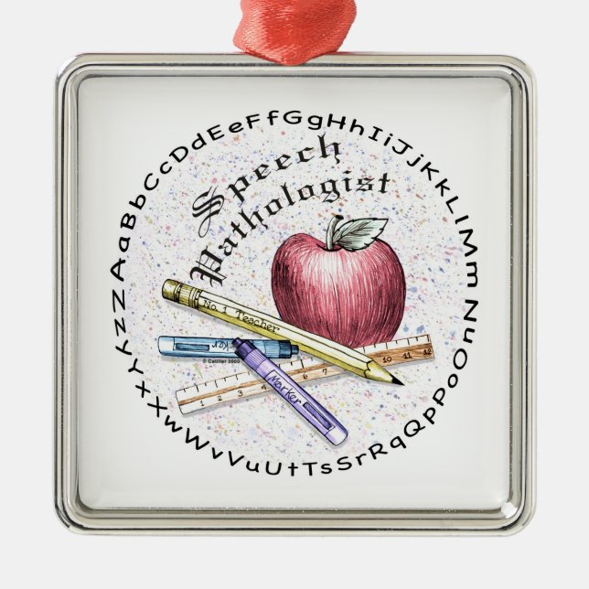 Sprachpathologe Premium Square Ornament (Vorne)