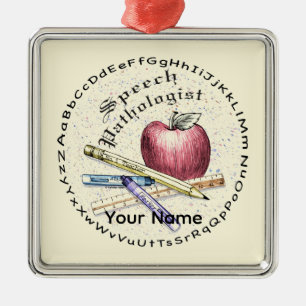 Sprachpathologe Premium Square Ornament Aus Metall