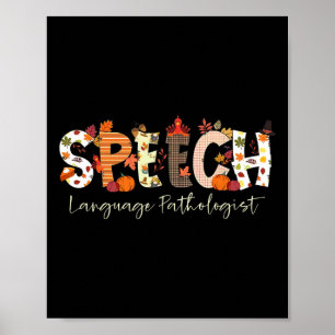 Sprachpathologe Slp Pumpkin Fall Danke Poster
