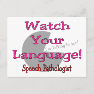 Sprachpathologe "Watch Your Language" Postkarte