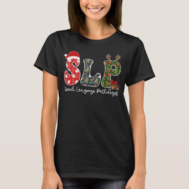 Sprachpathologe Weihnachten SLP Xmas T-Shirt (Vorderseite)