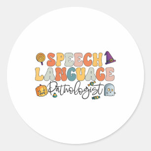 Sprachpathologie Halloween Sprachtherapie Runder Aufkleber