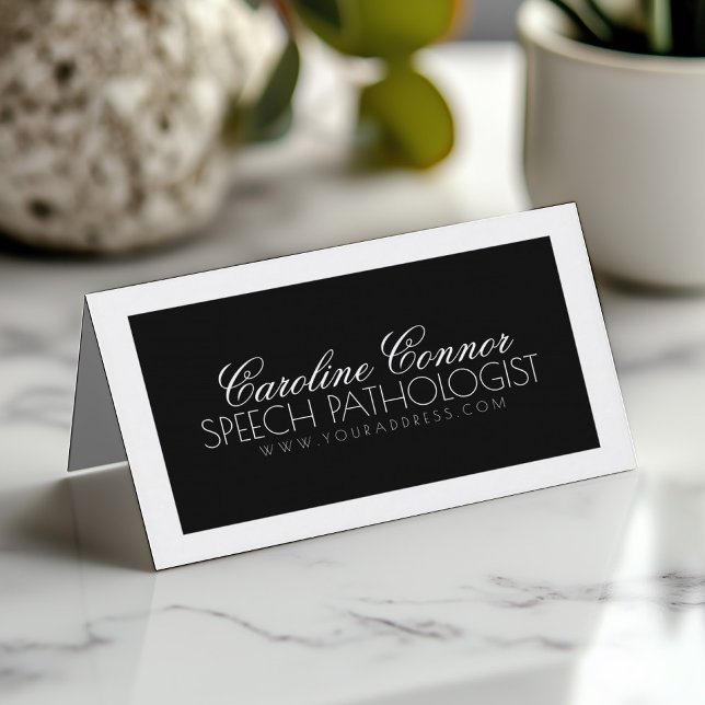 Sprachpathologin Black & White Bold Design Card Visitenkarte (Perfect for business)