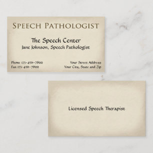 Sprachpathologin Therapist Business Card Visitenkarte