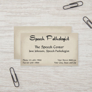 Sprachpathologin Therapist Business Card Visitenkarte
