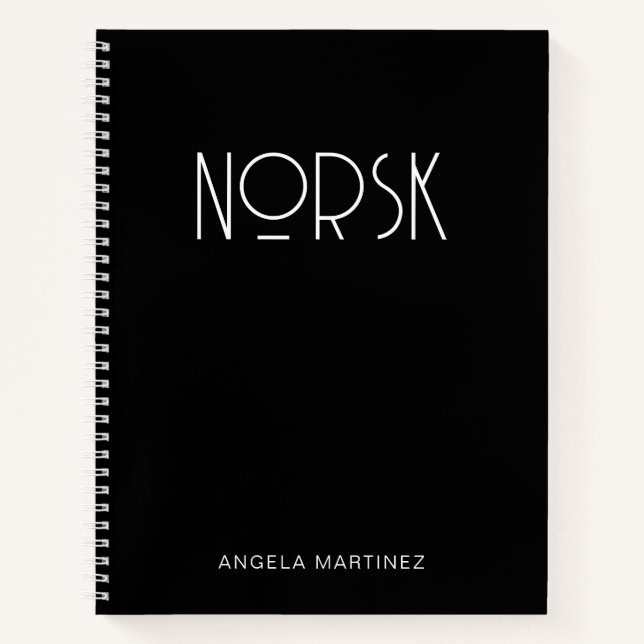 Sprachstudie zu Retrostil in Schwarz und Weiß Notizbuch (Vorderseite)