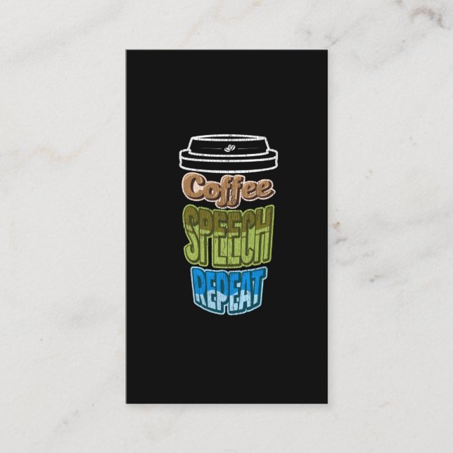 Sprachtherapie Kaffeepause Sprachpathologie Visitenkarte (Vorderseite)