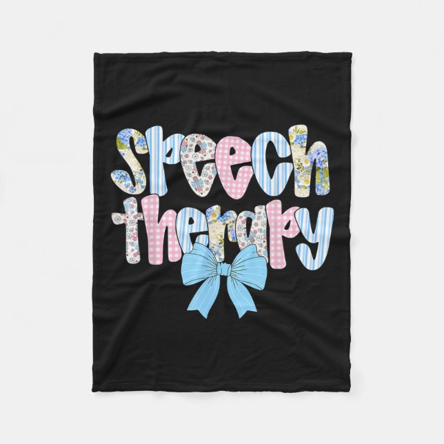 Sprachtherapie Retro Groovy Sprachpathologe T Fleecedecke (Vorderseite)