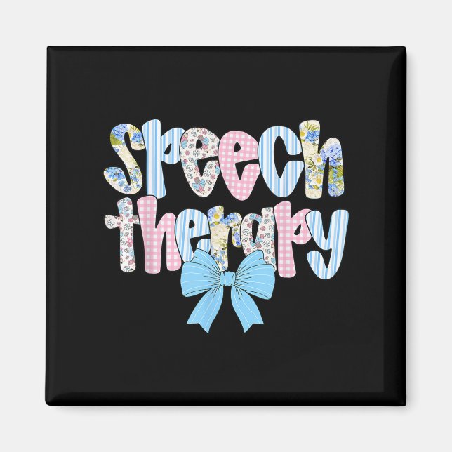 Sprachtherapie Retro Groovy Sprachpathologe T Magnet (Vorne)