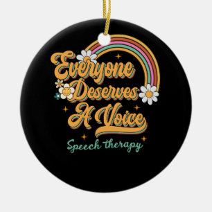 Sprachtherapie Sprachpathologe SLP Tee Keramik Ornament