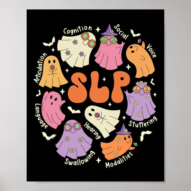 Sprachtherapie spricht Sprachpathologe Hallowe Poster (Vorne)