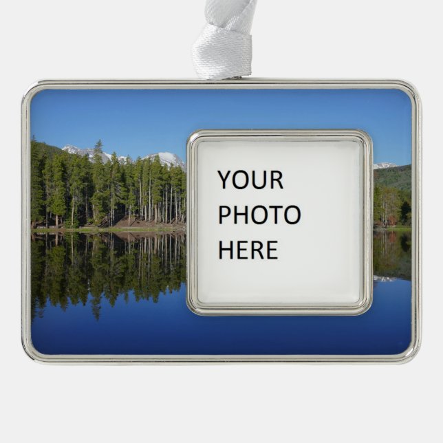 Sprague Lake Spiegelung Rahmen-Ornament Silber (Vorderseite)