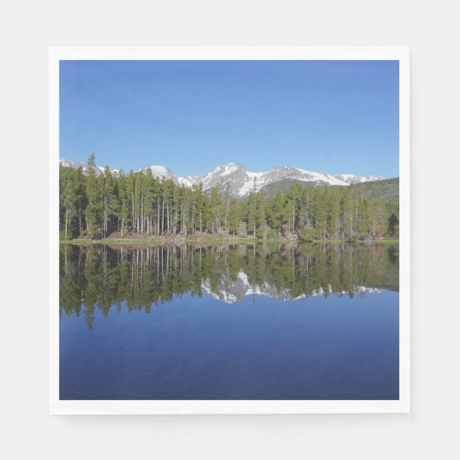 Sprague Lake Spiegelung Serviette (Vorderseite)