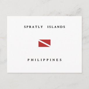 Spratly Islands Philippines Scuba Dive Flag Postkarte