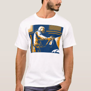 Spray-Maler-Malerei-Farbspritzpistole-Retro Art T-Shirt