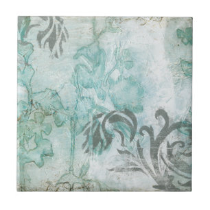 Spray mit nicht verzierter Blume III Fliese