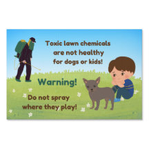 "Spray nicht, wo sie spielen!" Gartenschild