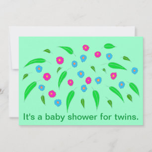 Spray of Blume Twins Baby Shower Einladungen