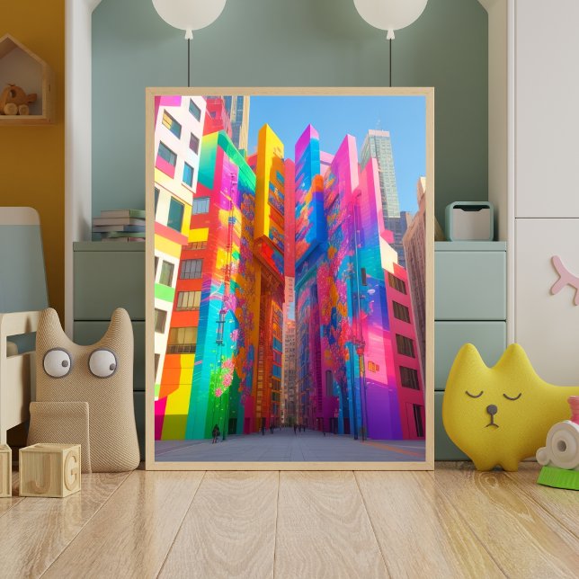 Spray of Creativy: Colorful Graffiti Kids Room Poster ("Kaleidoscopic Delight: Discover Colorful Graffiti Kids Room Posters for Urban Vibes")