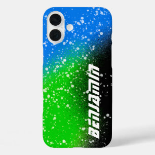Spray Paint Black Green und Blue Name Case Mate iP