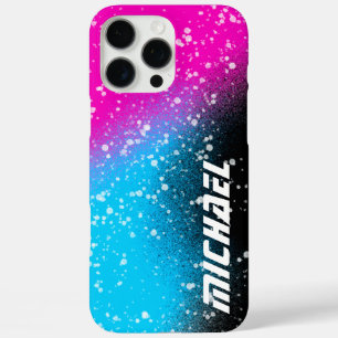 Spray Paint Black Pink und Blue Name iPhone 16 Pro Max Hülle