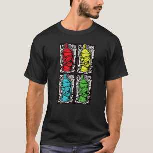 Spray Paint Cans Street Retro Graffiti 80's Old Sk T-Shirt