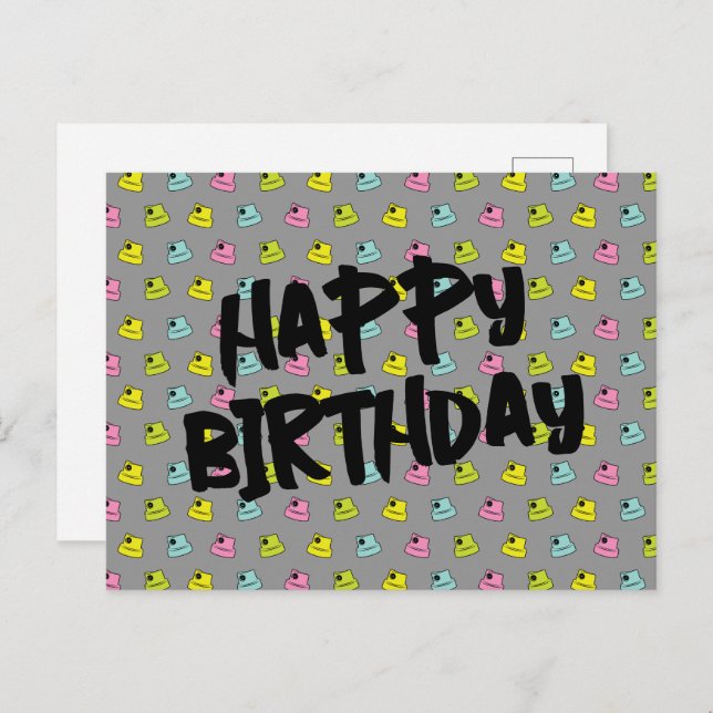 Spray Paint Cap - Happy Birthday Postkarte (Vorne/Hinten)
