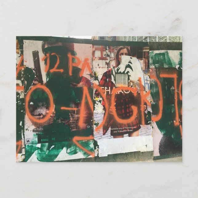 Spray Paint Graffiti Midtown Manhattan NYC Foto Postkarte (Vorderseite)